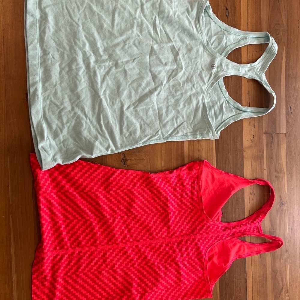 Bundle Lululemon and Nike Red and Light Green Tank Tops